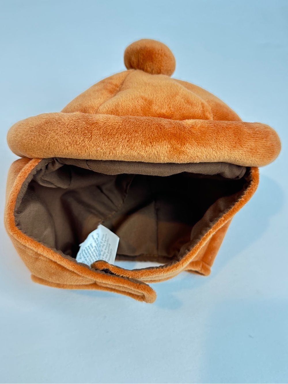 Disney Plush Rust Orange Beanie Hat with Pom-Pom